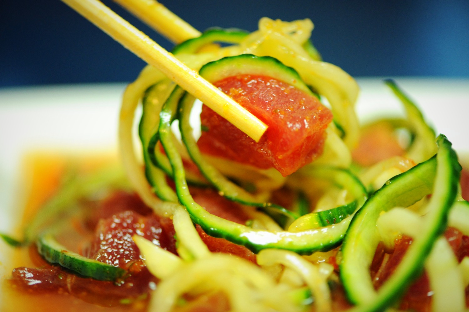 Chef Nam’s cucumber-wrapped tuna dish